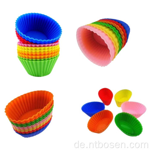 Silikon Backmuffin Tassen Keine BPA wiederverwendbaren Nicht-Stick-Cupcake-Liner Kuchen Backformen